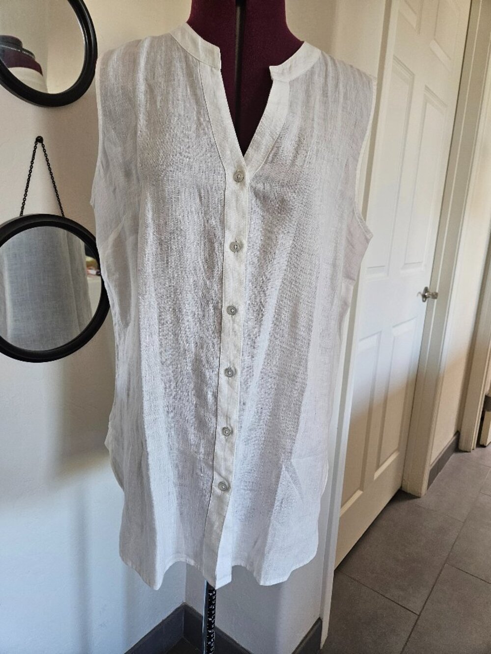 Talbots sleeveless linen tunic